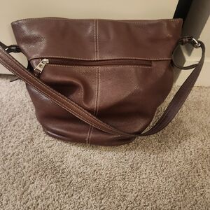Tiganello Brand Brown Leather Crossbody Bag - Classic Women's Shoulder Bag